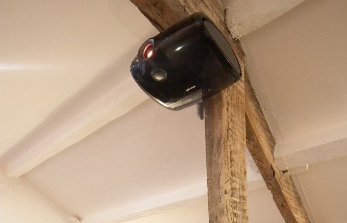 projector fitted to ceiling beam